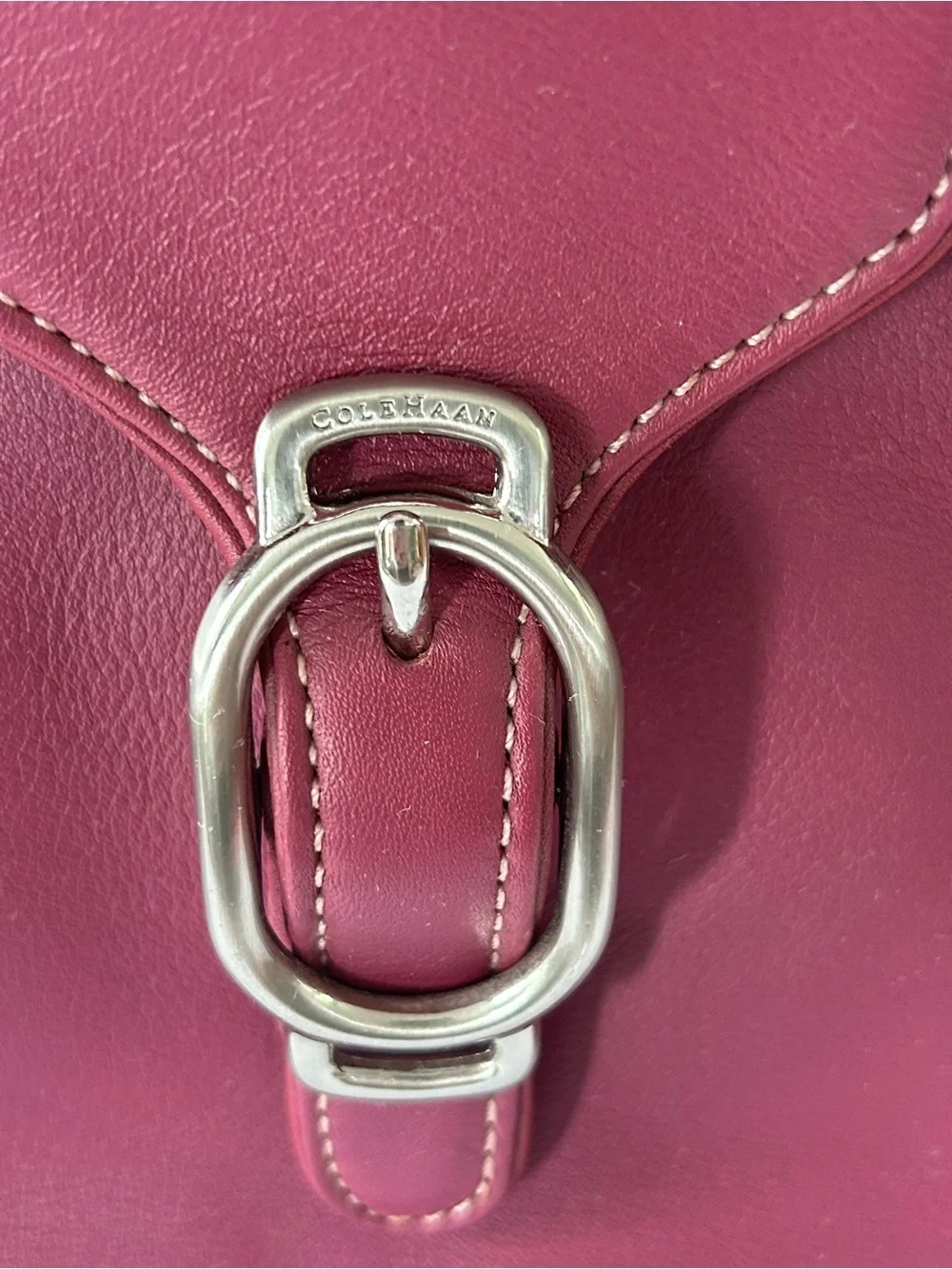Cole Haan Plum Shoulder Bag with Silver Hardware